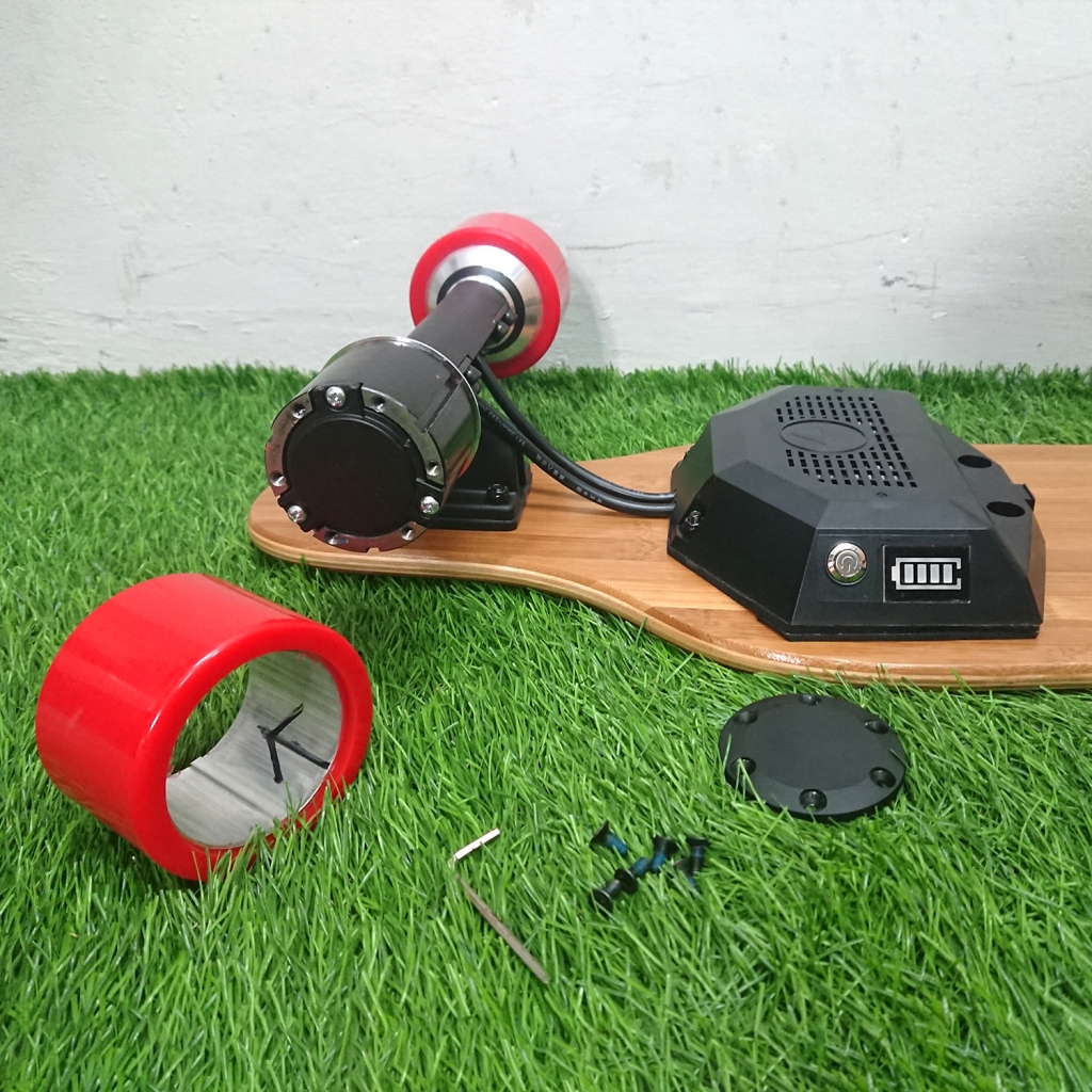 [0502] ล้อมอเตอร์ สเก็ตบอร์ดไฟฟ้า V3 ขนาด 75/90mm รองรับแบต 24/36V ยางหนา เปลี่ยนยางได้ ทน