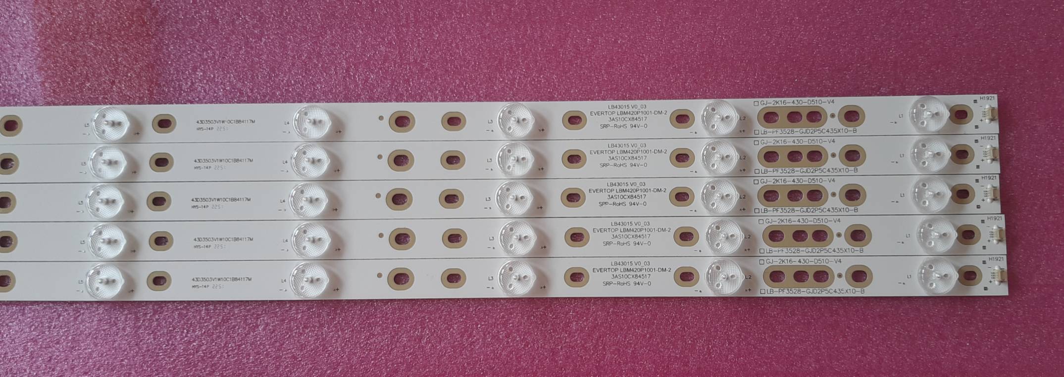 หลอดใหม่อันที่ 368 LG 43LH500T LB43015 V0_03 LB43101 L42F220B L42P60BD หลอด10ดวง5แถว