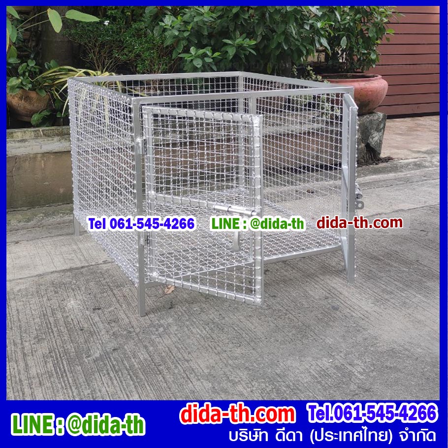 ตะแกรงทิ้งขยะขนาดใหญ่แบบมีประตู