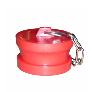 ฝาปิดตัวผู้สวมเร็ว ขนาด 2.5" พร้อมโซ่คล้อง วัสดุพลาสติก สีแดง