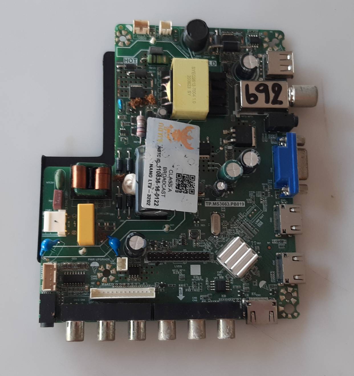 อันที่ 692 NANO LTV-3202 ซีสเตร็ม TP.MS3663.PB819 ดีเทสแล้ว