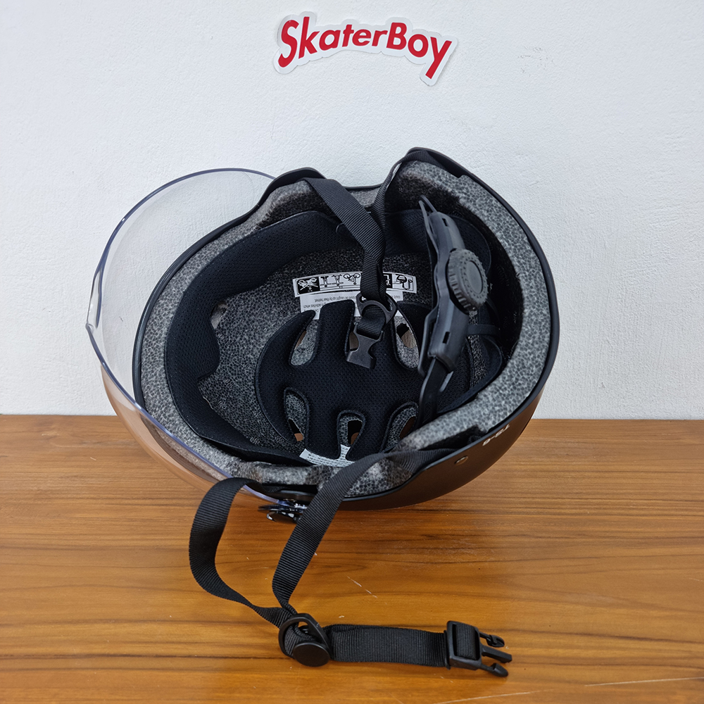 [0101][ลด50%] หมวกกันน็อค มีแว่นกันลม ปรับได้3ระดับ รอบหัว 58-60cm