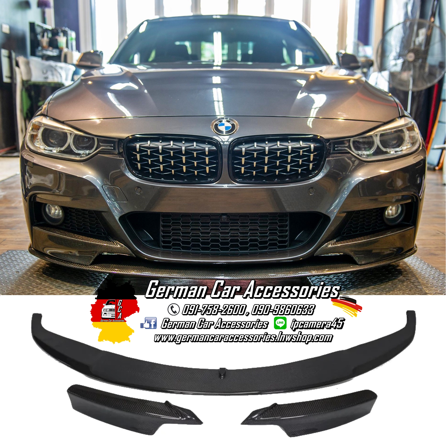 Front Lip Carbon M-Performance(งาน3ชิ้น) BMW F30