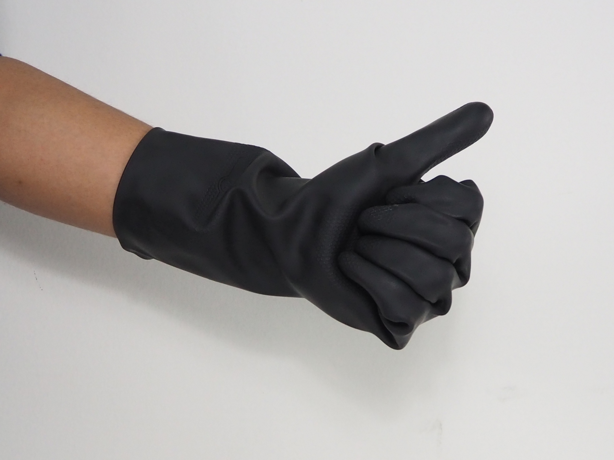 [ยกโหล 12 คู่] HHG04 ถุงมือแม่บ้าน ยาว 12 นิ้ว บรรจุ ฝ่ามือหยาบแบบรังผึ้ง มีซับใน