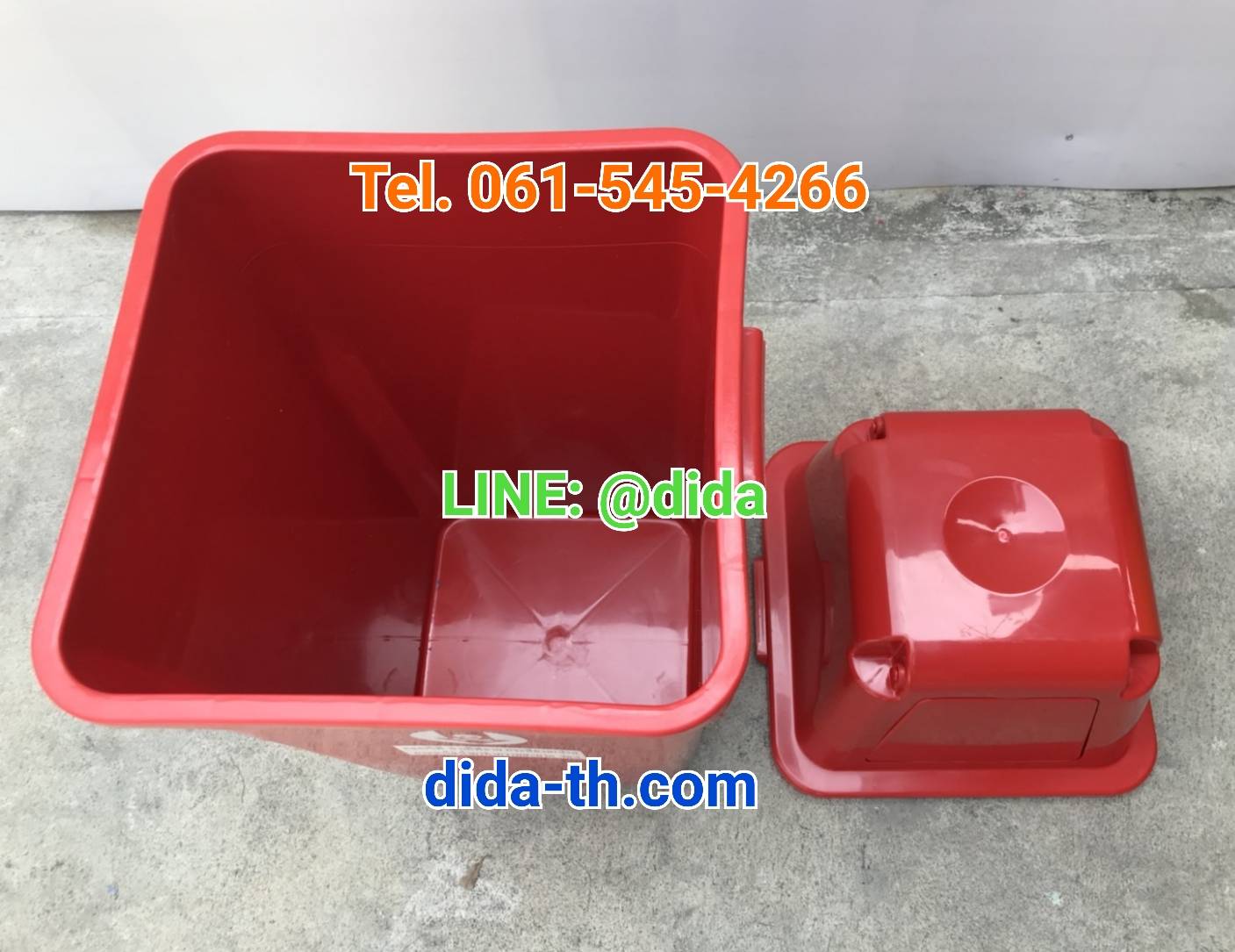 ถังขยะแยกประเภท ทรงเหลี่ยม 120 ลิตร พร้อมฝาครอบทรงสูง(ไม่มีล้อเข็น)