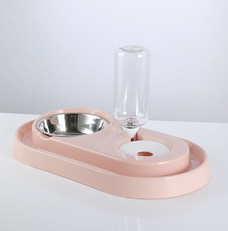 [1100] ชามให้น้ำ ให้อาหารสด สุนัข แมว ทำความสะอาดง่าย มีช่องน้ำหล่อกันมดขึ้น