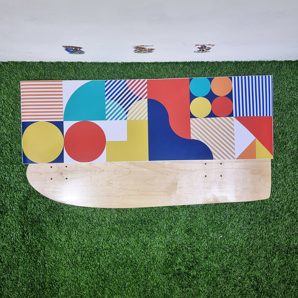 [0303] สติ๊กเกอร์ PVC ติดใต้ท้องบอร์ด ติดง่าย กันน้ำ ลายเส้นเลขาคณิต