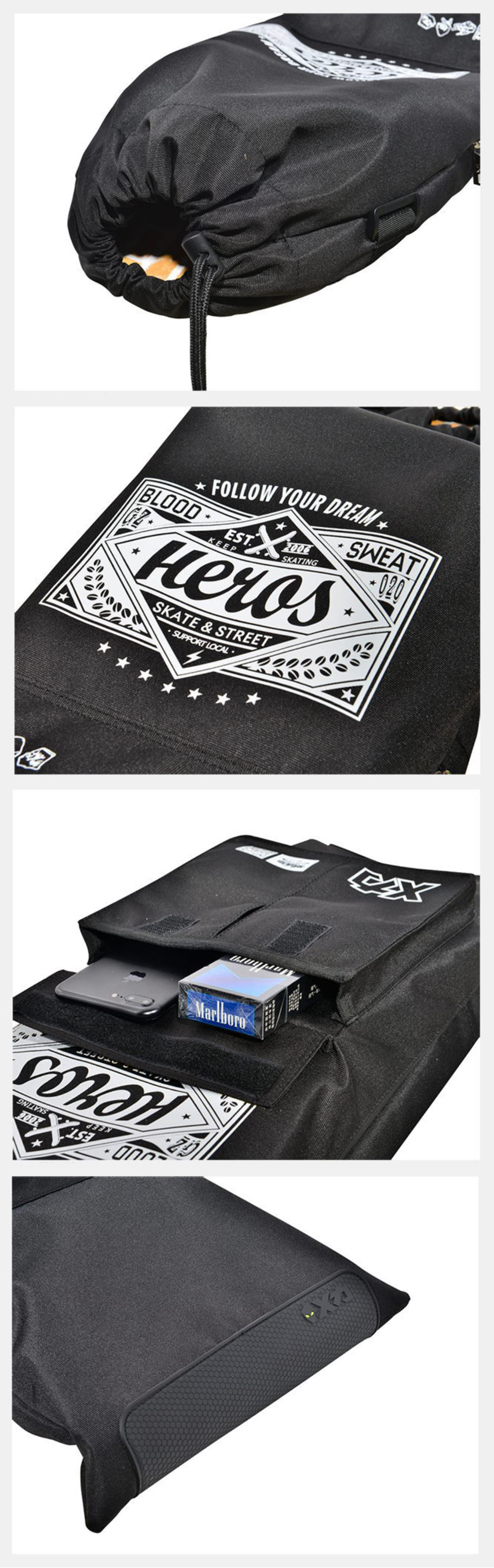 [0319] กระเป๋า สเก็ตบอร์ด สะพายหลัง สำหรับรุ่น Oldschool ขนาด 85x33 cm