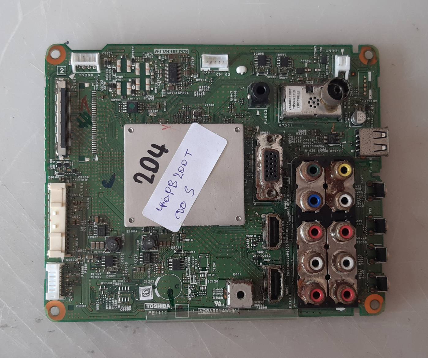 อันที่ 204 TOSHIBA 40PB200T ซีสเตร็ม V28A001454A1 51PIN จอ S ดีเทสแล้ว