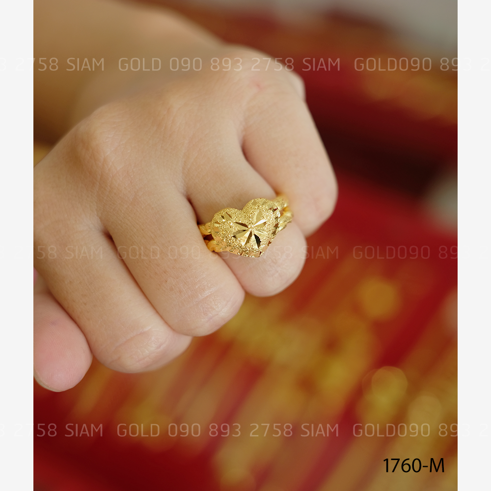 (M) แหวนทองหัวใจตัดจิกเกลียว