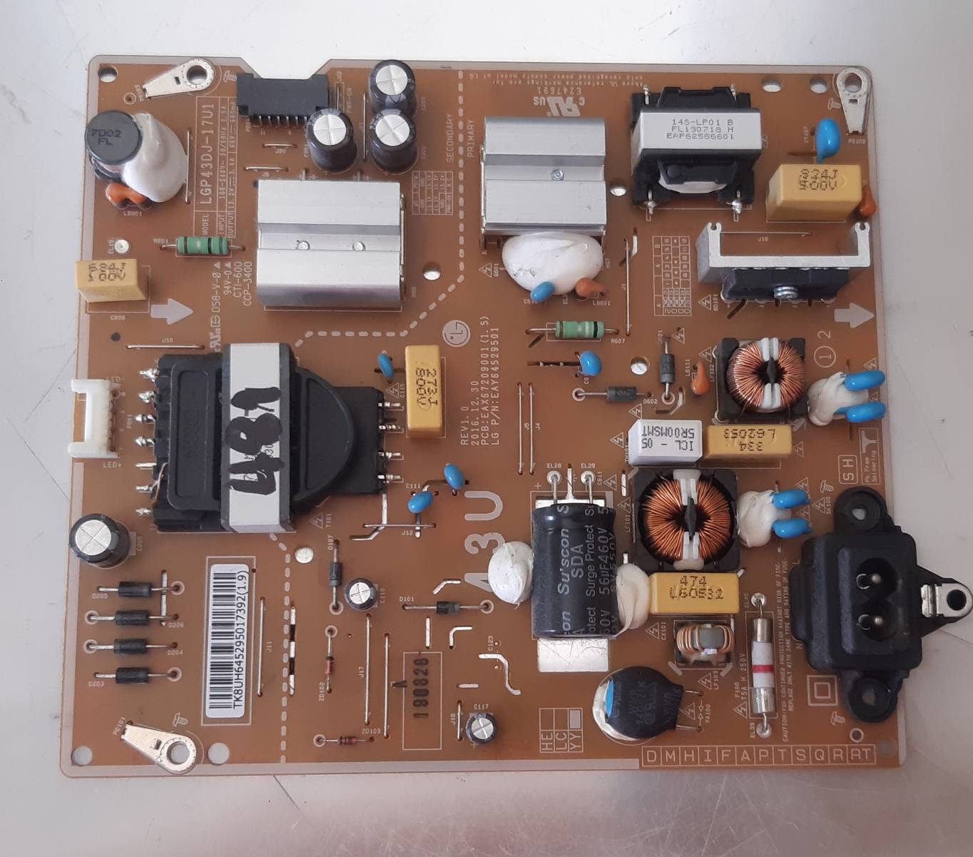 อันที่ 481 LG 43UM7100PTA ซัฟฟลาย EAX67209001 EAY64529501 ดีเทสแล้ว