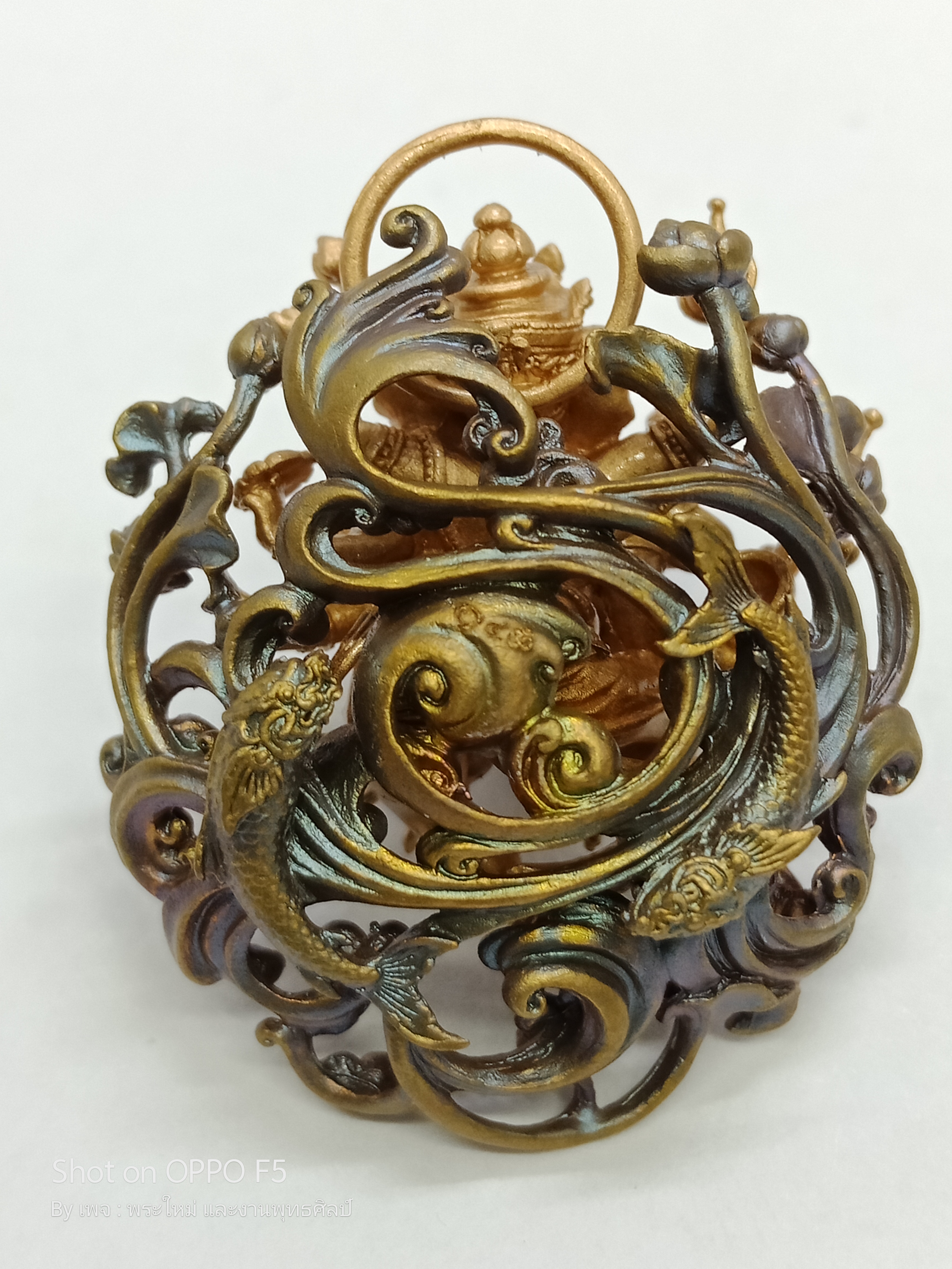 พระศรีนาฏยมหาคเณศ. (ฉลุ) เนื้อ : Rose Bronze with Violet Bronze Back