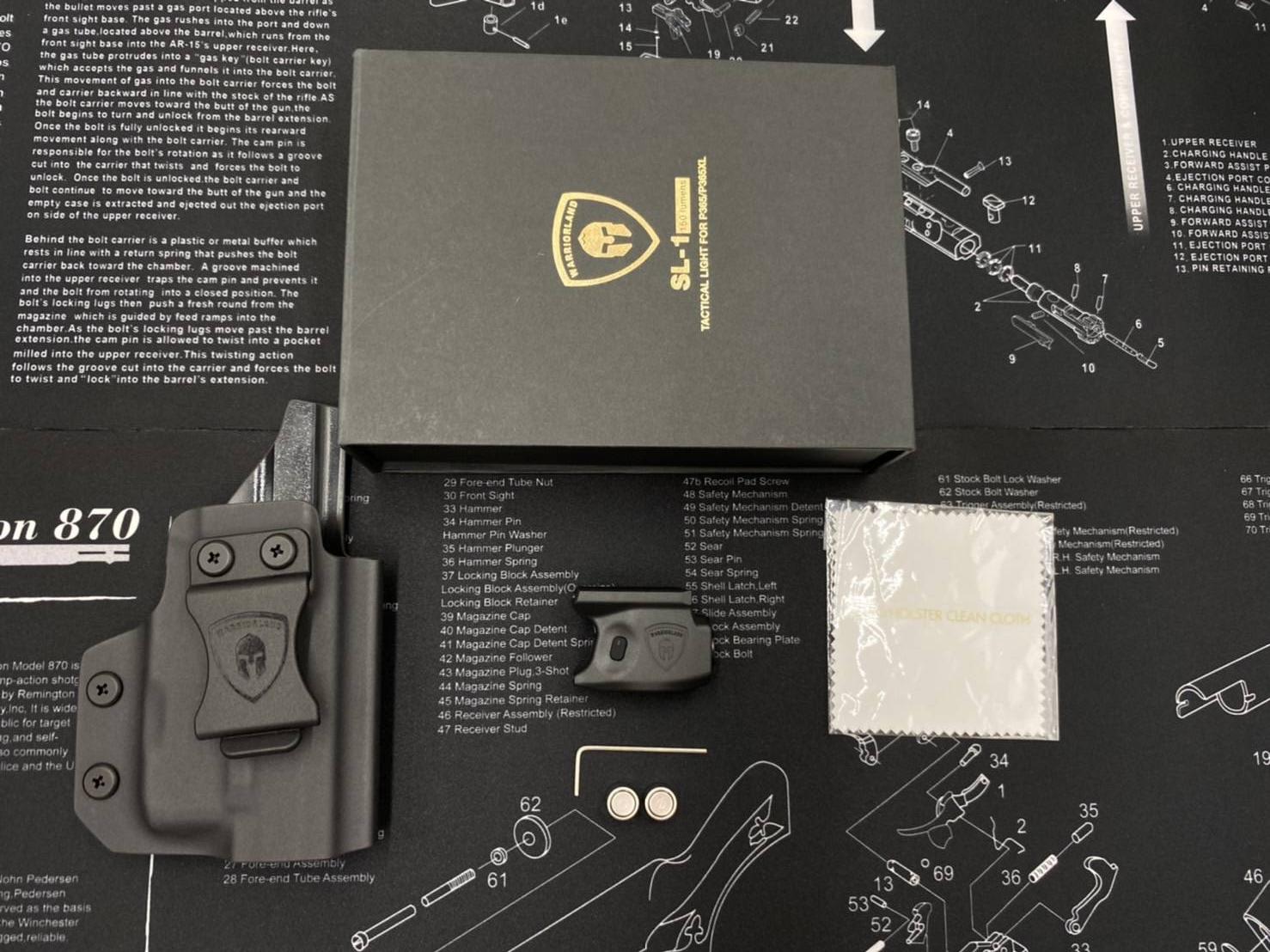 ไฟฉาย Warriorland SL-1 + ซองพกใน Kydex รุ่น Sig Sauer P365 (K2460)