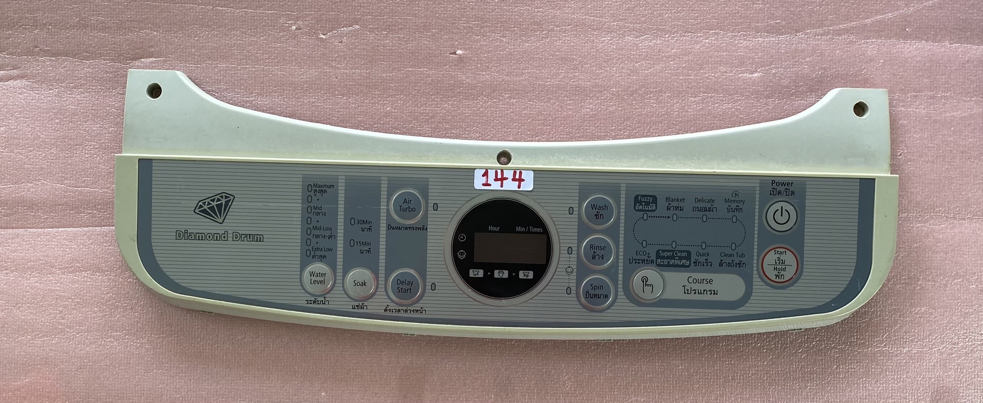 อันที่ 144 หน้ากากปุ่มกดเครื่องซักผ้า ซัมซุง WA13W9 DC64-01467A