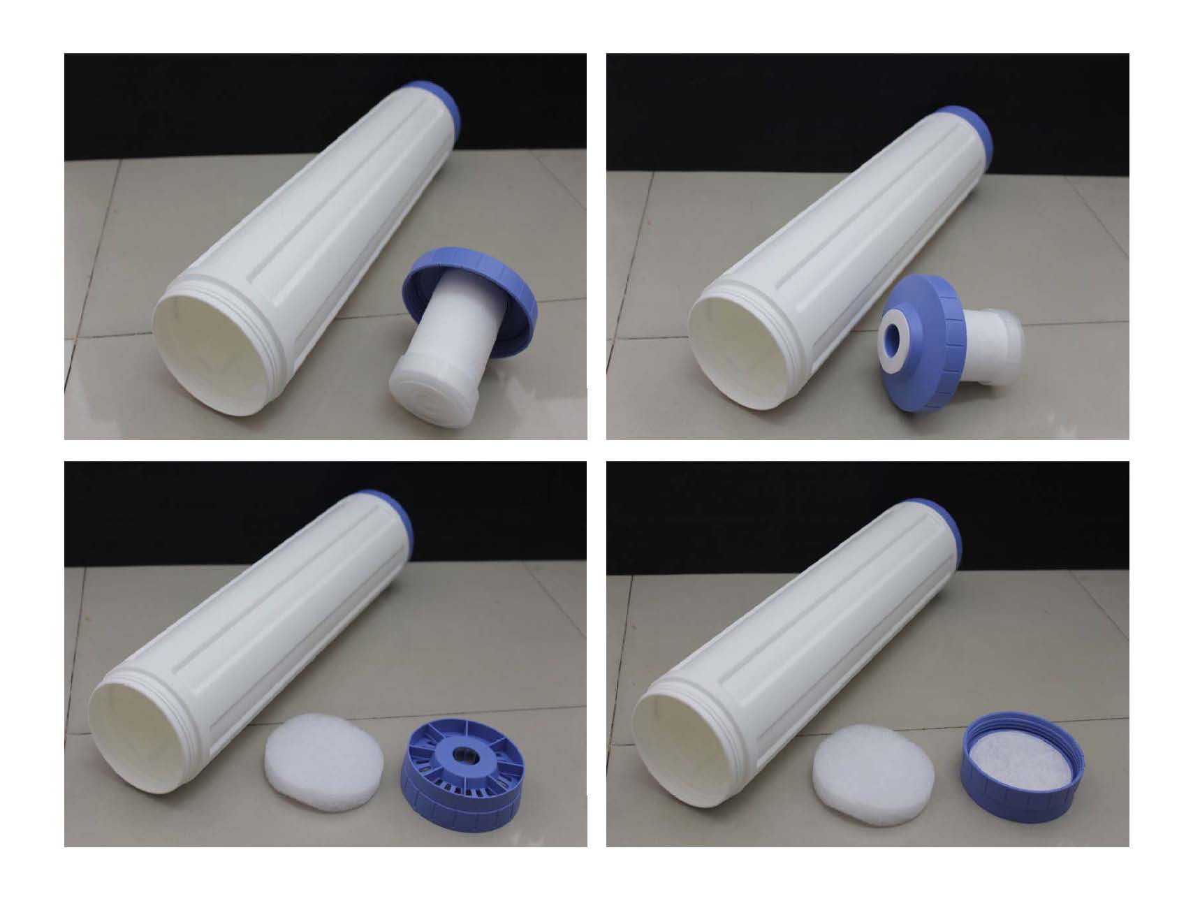 กระบอกเปล่าใส่สารกรอง Big Blue 20 นิ้ว ฝาบน-ล่าง สีน้ำเงิน Cascade