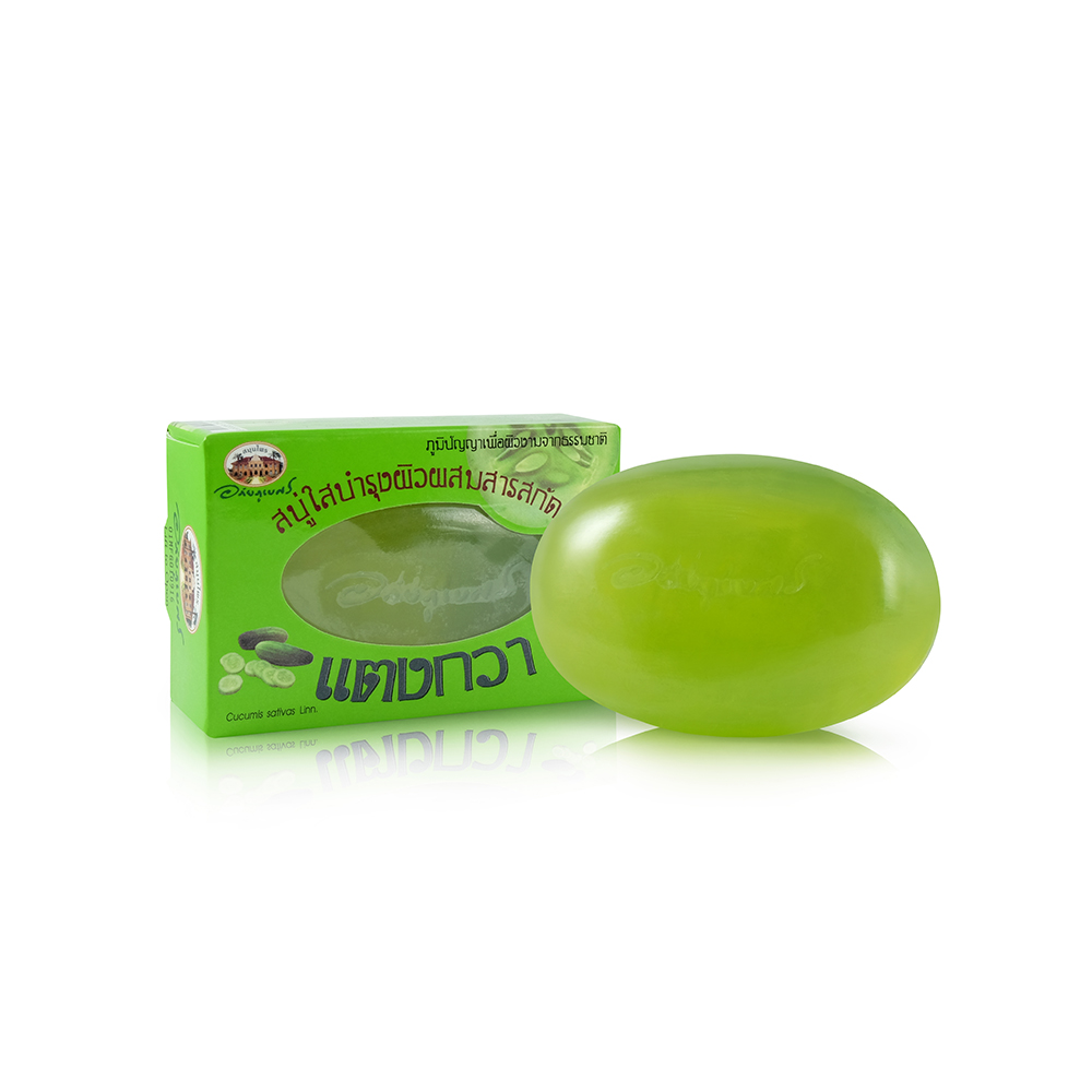 F17 [อภัยภูเบศร] สบู่ใสบำรุผิว แตงกวา 100g.