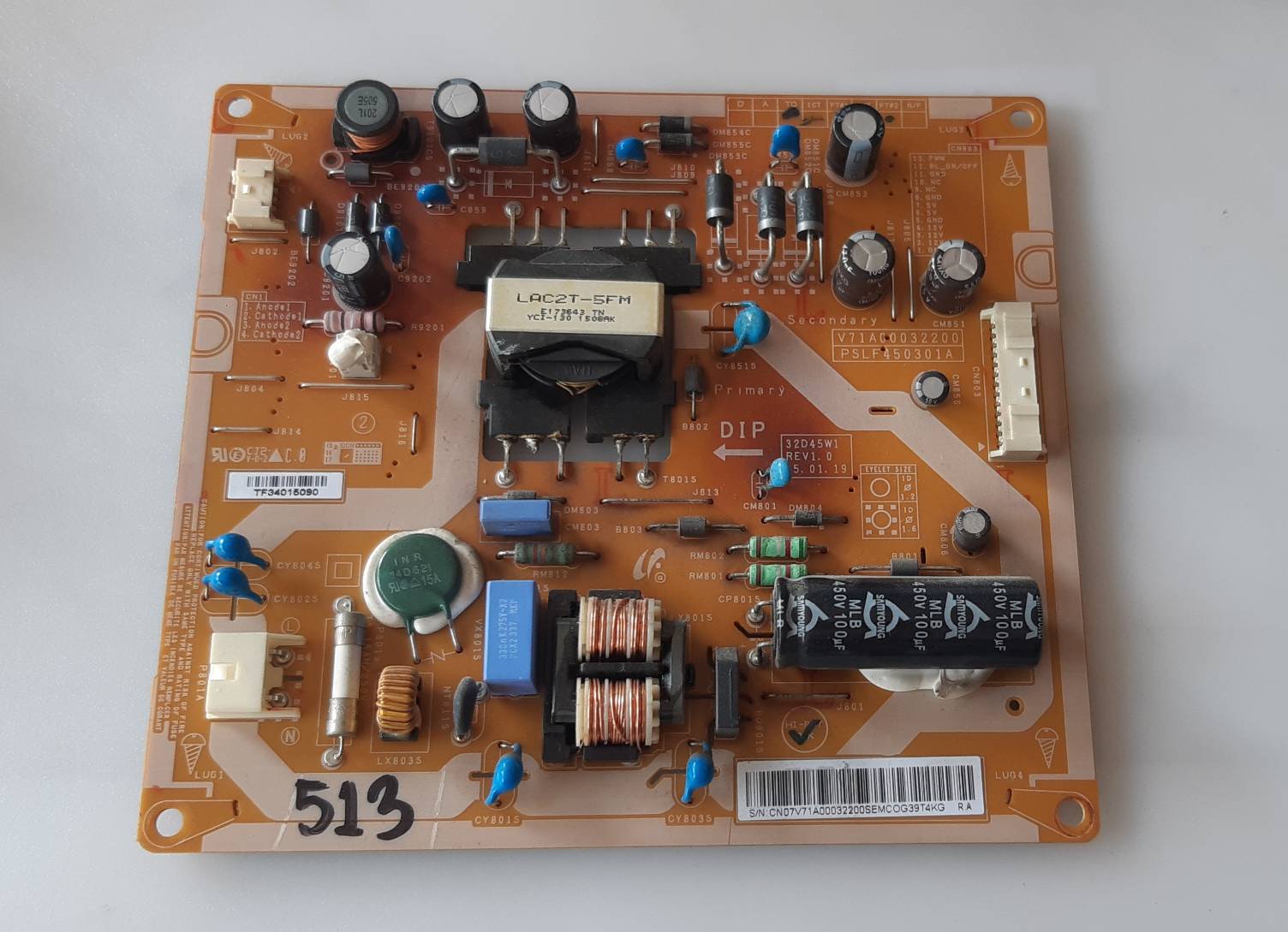 อันที่ 513 TOSHIBA 32P1400VT ซัฟฟลาย V71A00028700 ดีเทสแล้ว