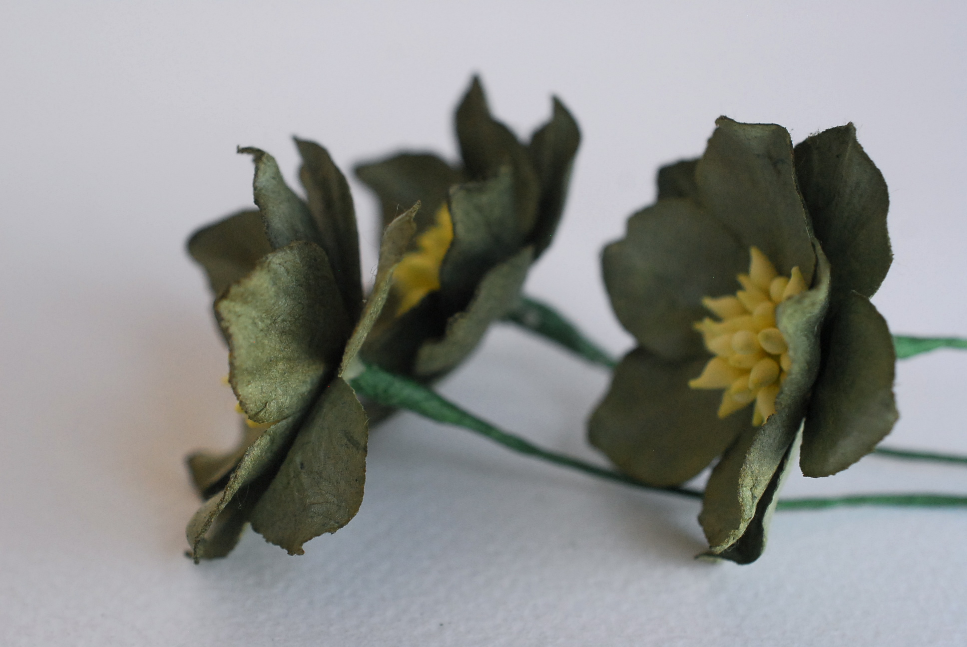 ดอกไม้กระดาษสา ดอกโลตัสอินโดนิเซียกระดาษ ดอกไม้กระดาษสาราคาส่ง ดอกไม้กระดาษสำหรับตกแต่งของชำร่วย งานแต่งงาน ทำช่อดอกไม้ติดอกเจ้าบ่าว ข้อมือดอกไม้เจ้าสาว ขนาด3.5 cm. 25 ดอก สีเขียวทหารเข้ม Paper flowers supplies: DIY wedding tools Big Cherry blossom (Lotus