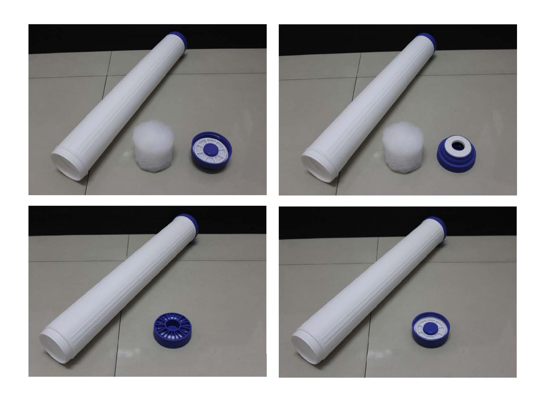 กระบอกเปล่าใส่สารกรอง 20 นิ้ว ฝาบน-ล่าง สีน้ำเงิน Cascade