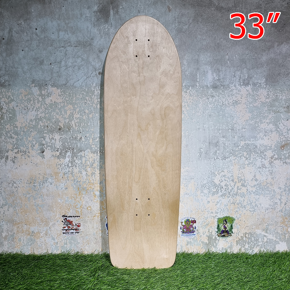 [0301] แผ่นไม้สเก็ตบอร์ด surfskate 33" 34" ทรง 77 ท้ายตัด เหยียบง่าย สเนปดี