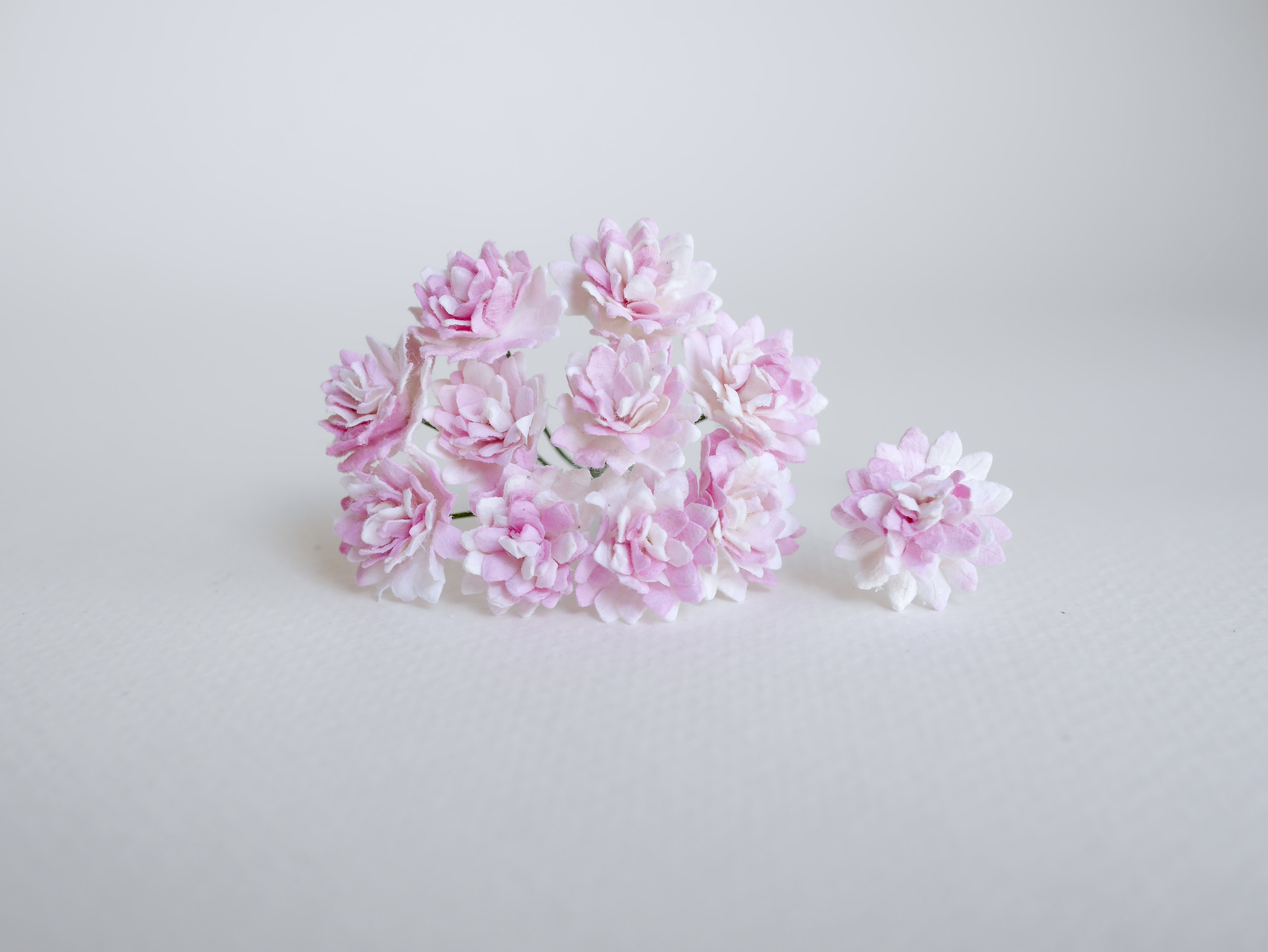 ดอกไม้ประดิษฐ์, ดอกไม้กระดาษสา, ดอก gypsophila, ดอกยิปโซ งานประดิษฐ์ตกแต่งของชำร่วย, ดอกไม้ทำพานพุ่ม,พานพวงมาลัย, พานรับไหว้, ขนาด 2 cm. สีชมพูปัดขาว