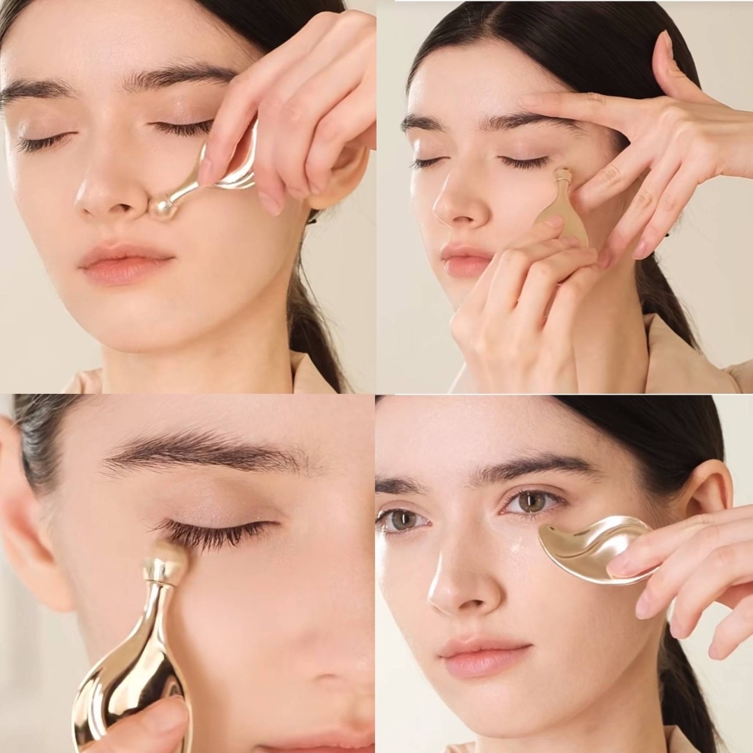 Lancome Beauty Mini Gift Set 3 Items ( Serum , Eye Cream & Gua Sha) แถมฟรีกระเป๋า💗