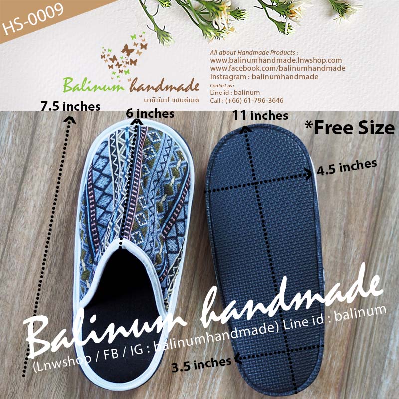 Slipper Handmade รองเท้าสลิปเปอร์ รองเท้าใส่ในบ้าน งานแฮนด์เมด เนื้อผ้าฝ้ายพิมพ์ลาย งานตัดเย็บดี เนื้อนุ่มใส่สบาย เป็น Free size ใส่ได้ทั้งผู้หญิงและผู้ชาย (เนื่องจากเป็นงานแฮนด์เมด ลายผ้าจะมีแบบมาไม่ซ้ำกันนะคะ) เขียว, ฟ้า (Green, Blue)