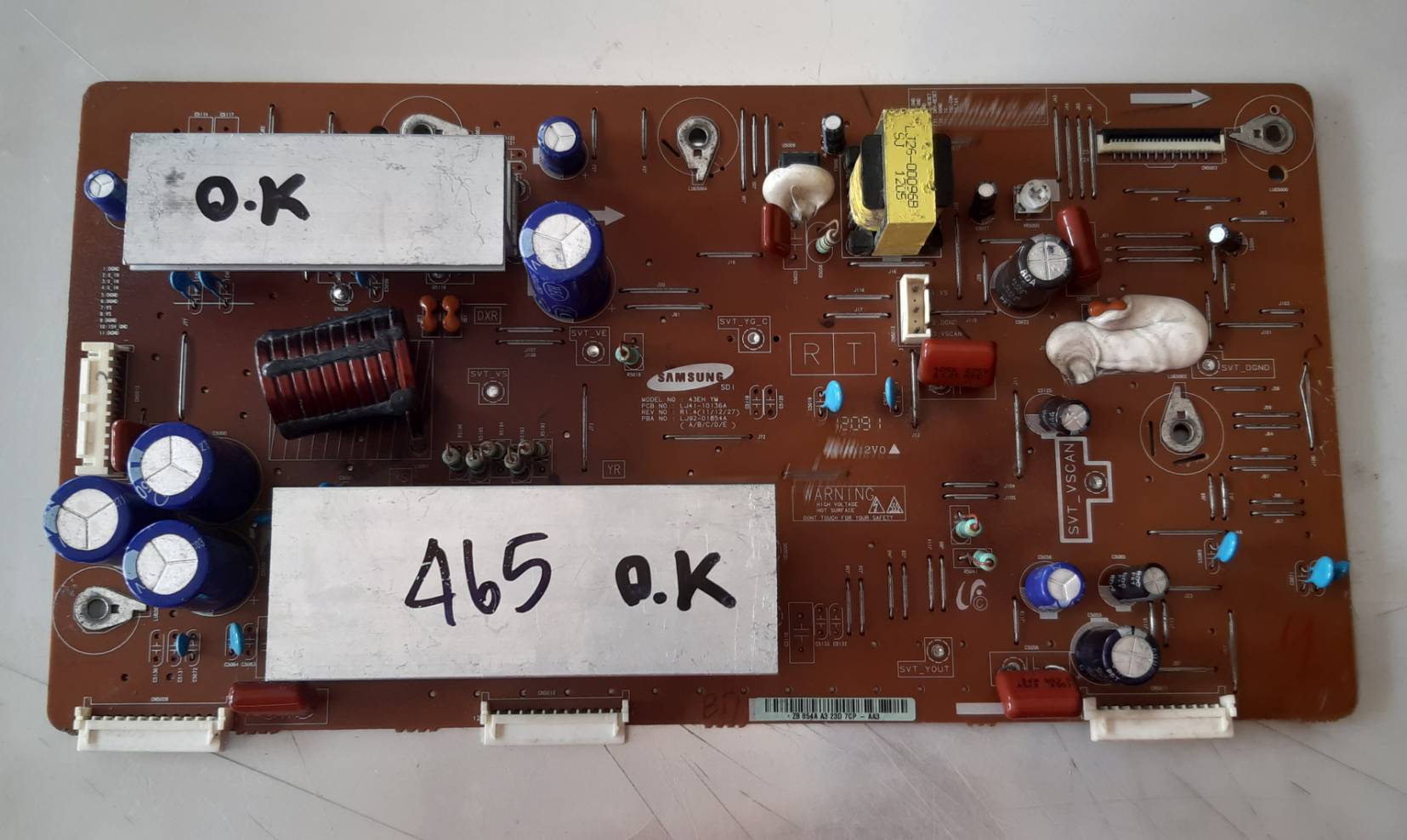 อันที่ 456 Samsung PS43E490B1R บอร์ด Y LJ41-10136A LJ92-01854A ดีเทสแล้ว