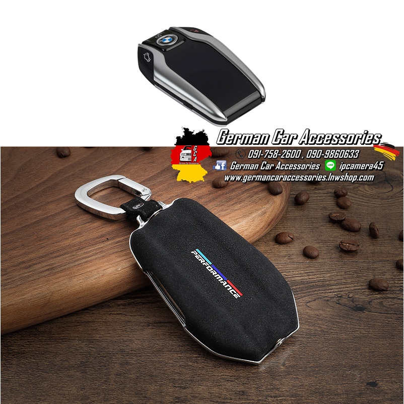 เคสกุญแจทรงDisplay BMW หนังกลับสีดำ