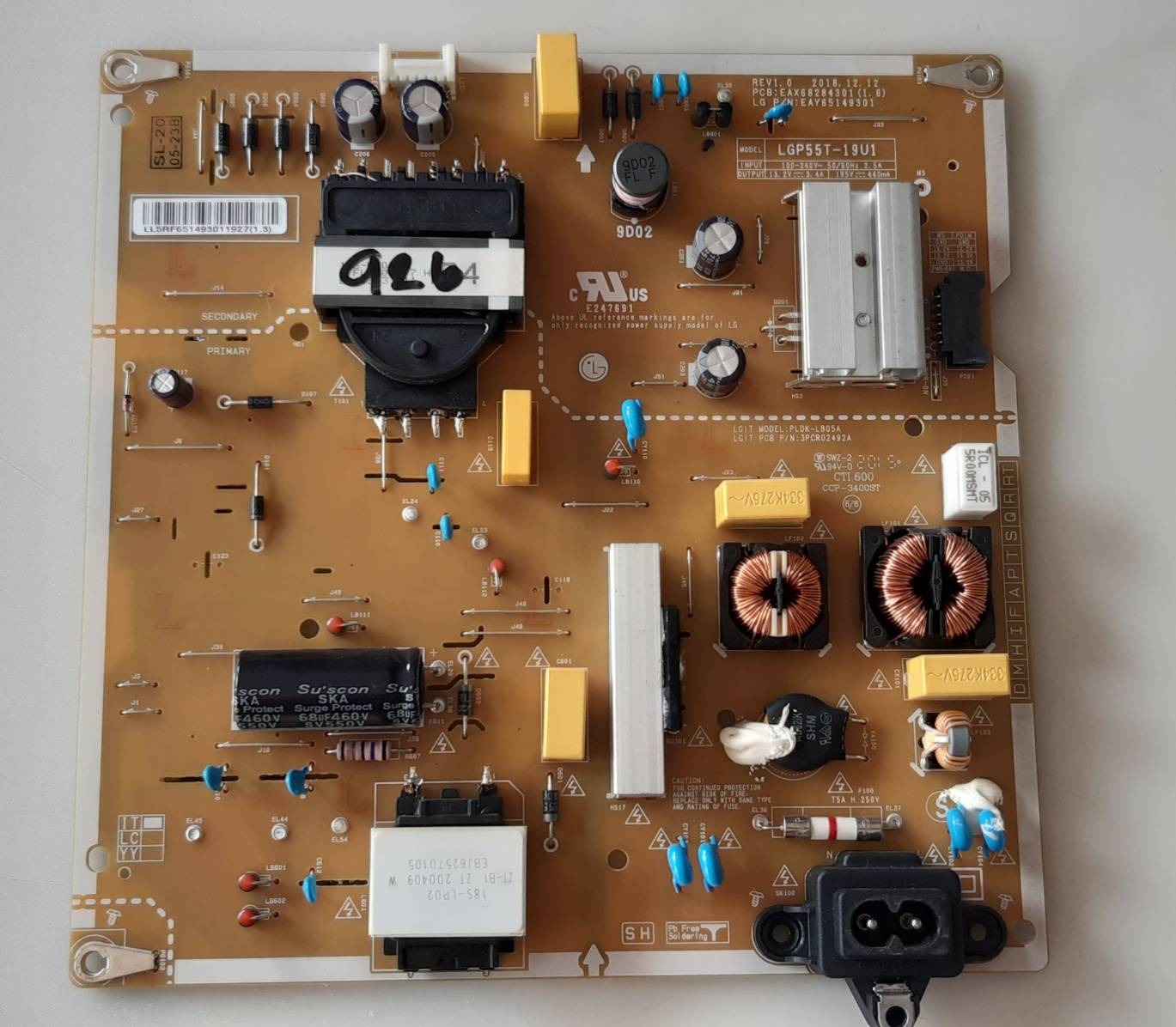 อันที่ 926 LG 55UN7200PTF ซัฟฟลาย EAX68284301 ดีเทสแล้ว