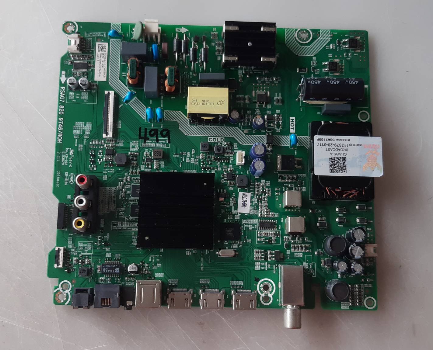 อันที่ 499 Hisense 50A7100F ซีสเตร็ม RSAG7.820.9746 ดีเทสแล้ว