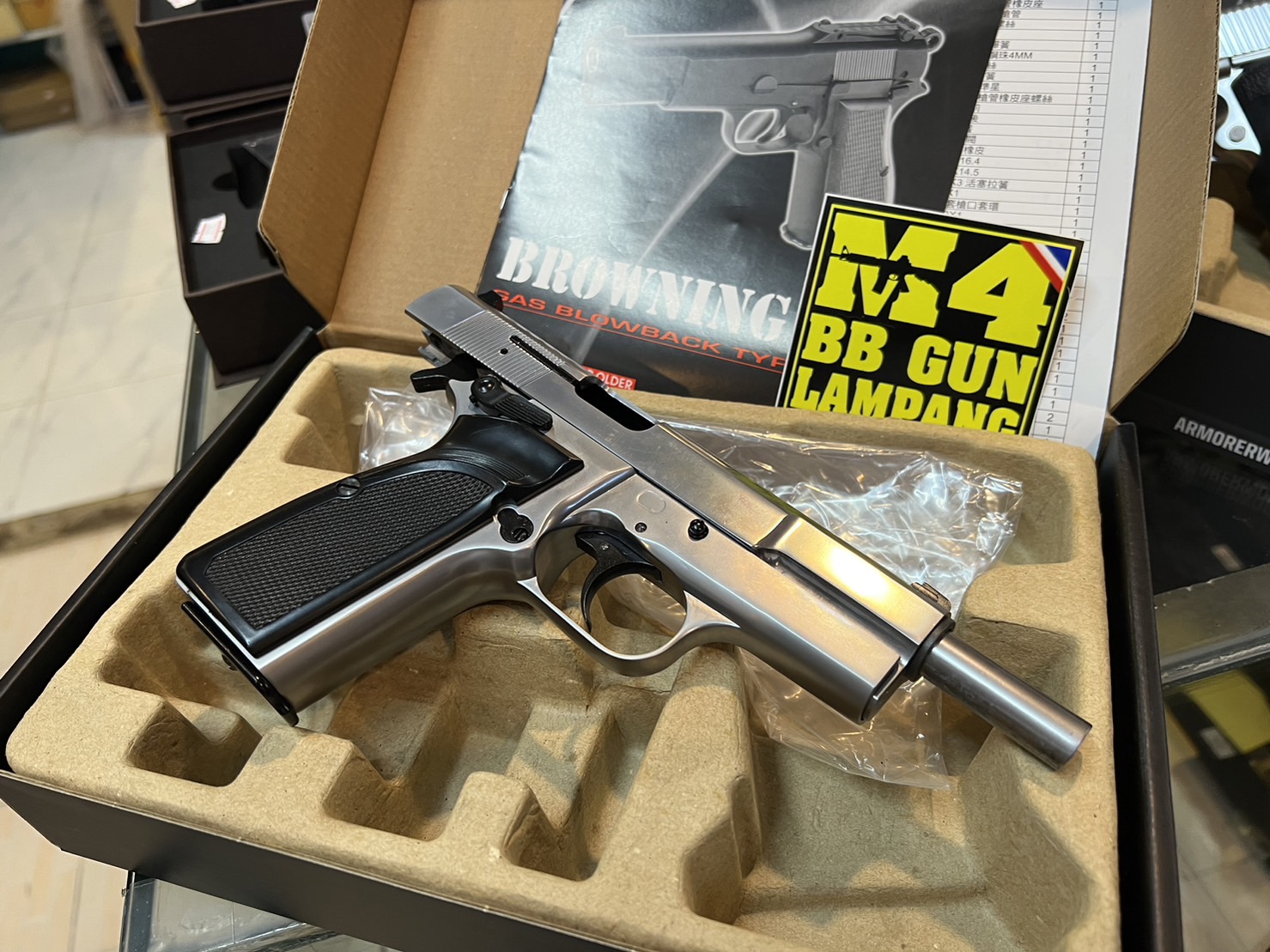 WE - Browning Hi-Power MK3 สีเงิน