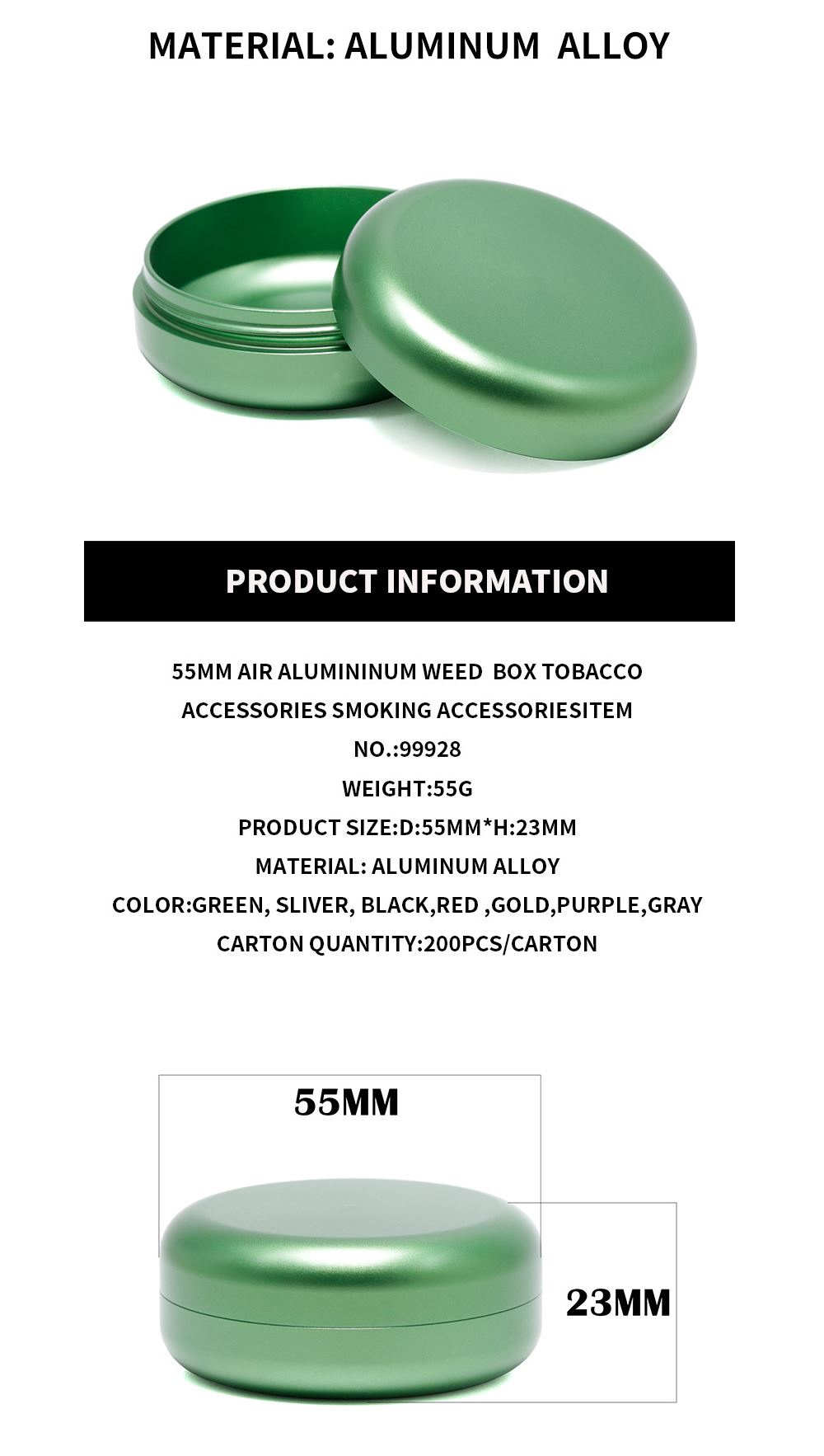 [1003] กล่องเก็บสมุนไพร กลม 2ขนาด Aluminum กันชื้น กันฝุ่น เก็บยา