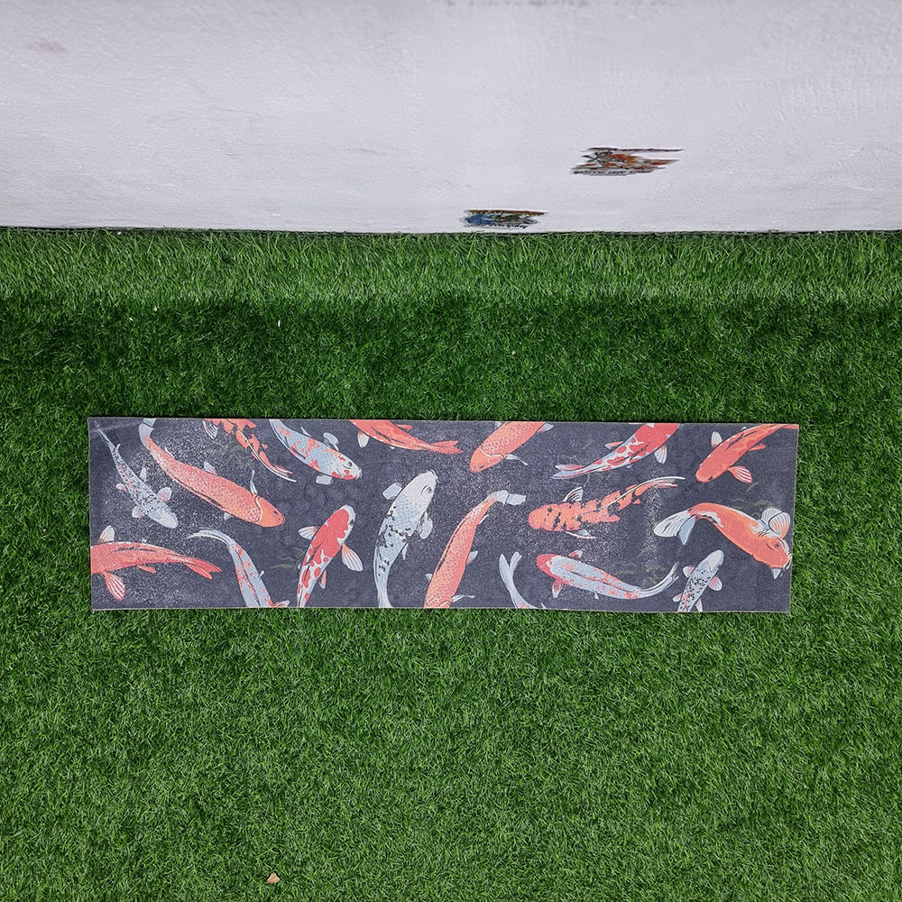 [0304] สติ๊กเกอร์กระดาษทราย ควันหมี สายฟ้า ปลาคราฟ ขนาด 83x24cm street skateboard Grip tape
