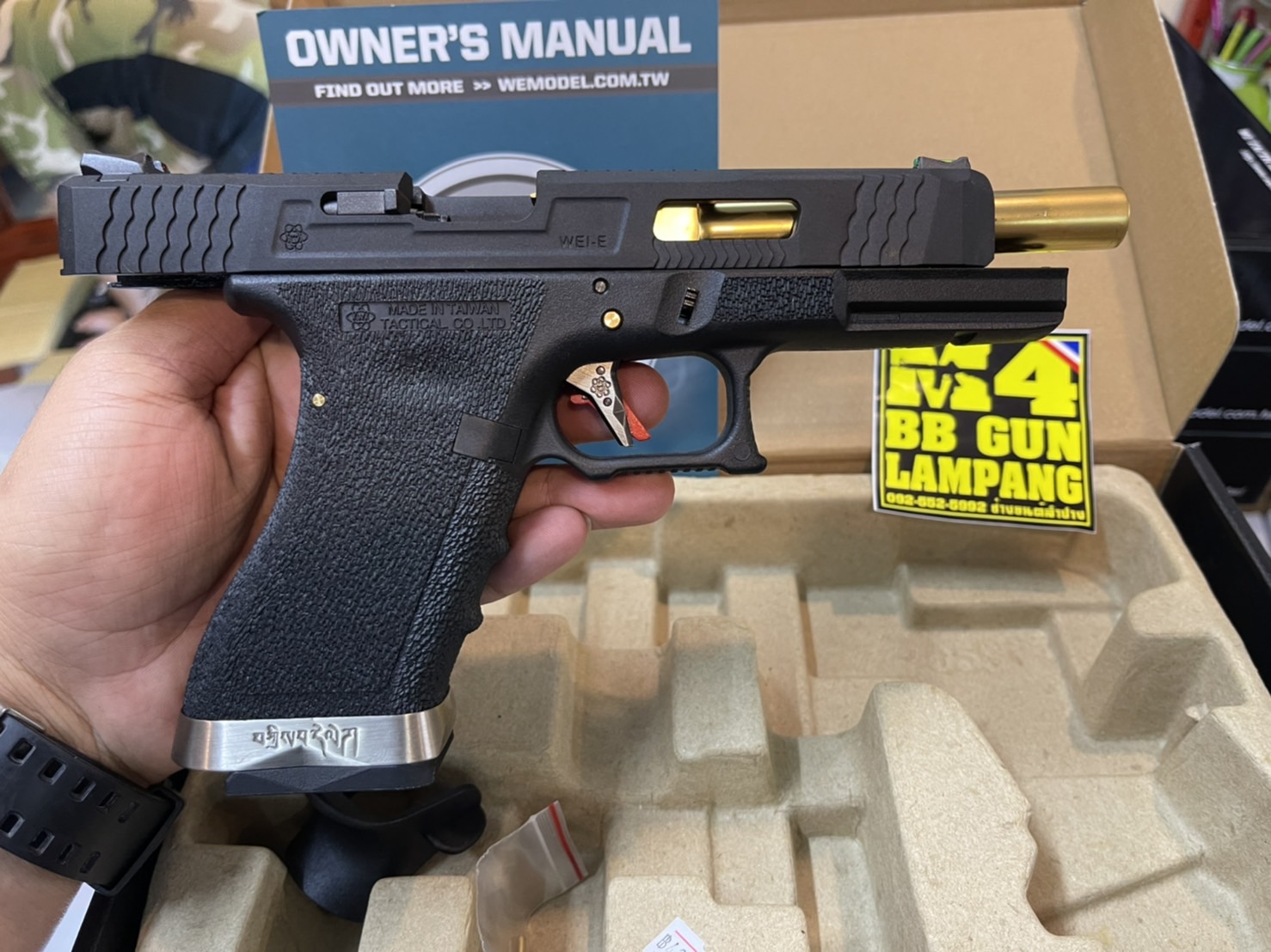 WE - Glock 34 G-Force T1 เฟรมดำ สไลด์ดำ ท่อทอง