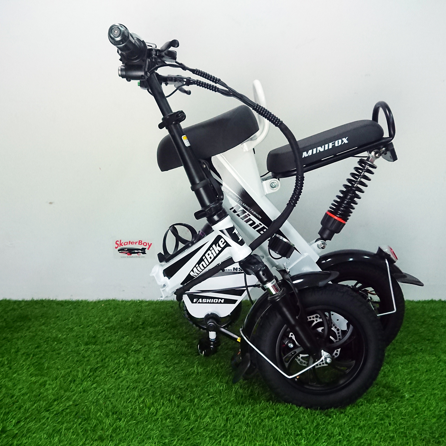 [0801] จักรยานไฟฟ้า รุ่น Mini 2ที่นั้ง พร้อมไฟเบรก แบต 48V รับประกัน6เดือน มี 3 สี ดำ แดง ขาว