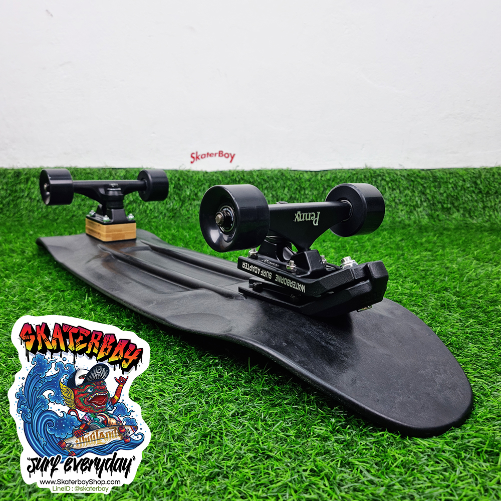 0202 สเก็ตบอร์ด Penny 32" street cruiser แปลง surfskate ใส่ Waterborne หลังไม้ Street surf skateboard