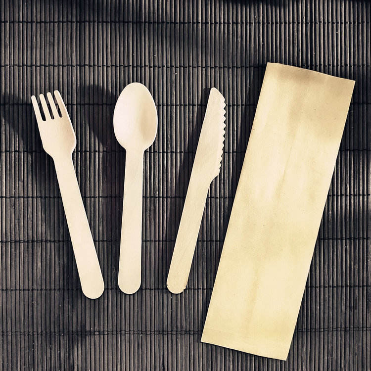 Wooden Utensile Set ชุดช้อนไม้บรรจุซอง