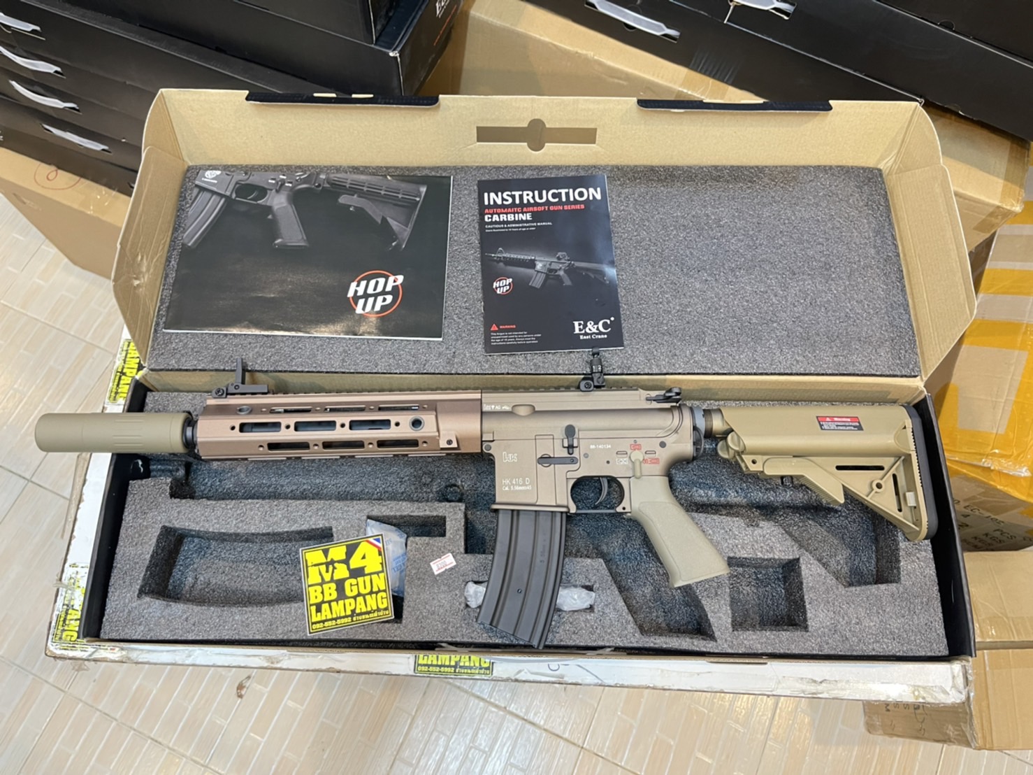 E&C 108 S2 : HK416 RAHG 10.5" สีทราย บอดี้โลหะ Gen 2