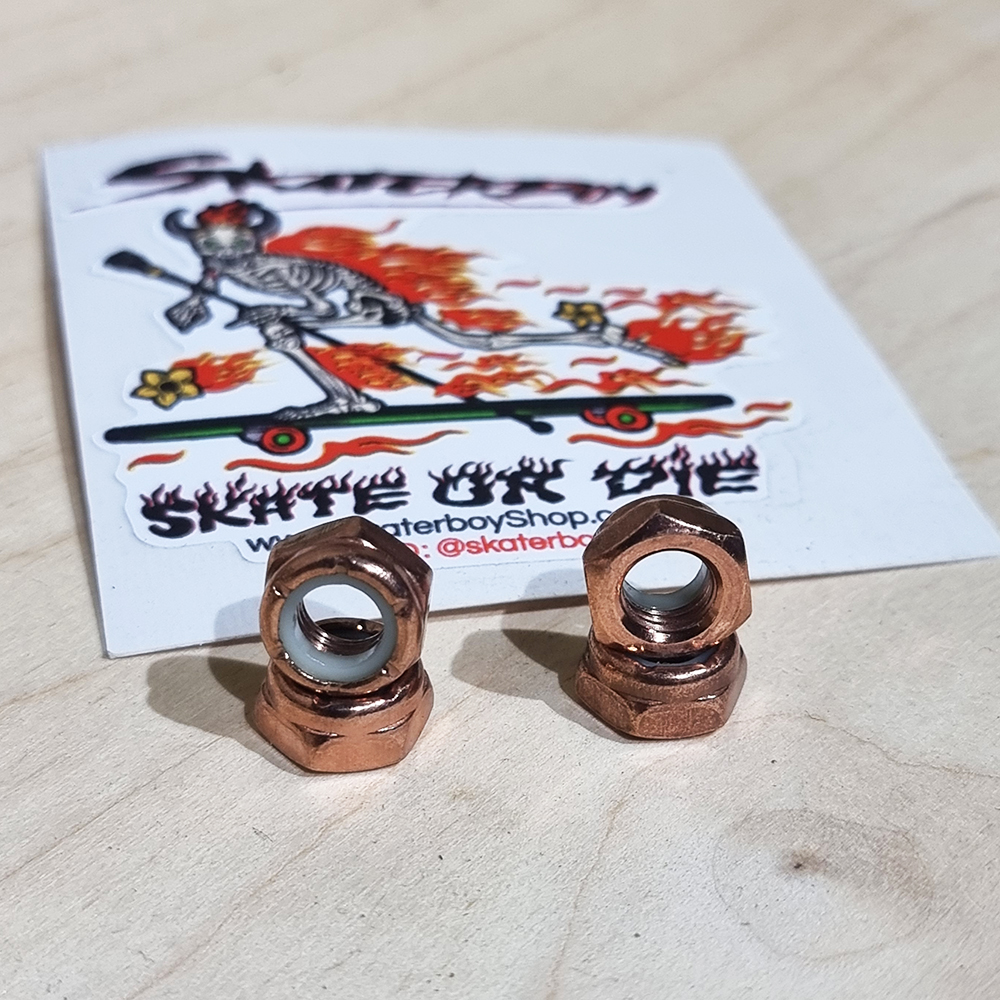 [0318] น็อตยึดล้อสเก็ตบอร์ดติดทรัค ตัวเมียแต่ง ชุบสีโลหะเงา 5สี E-Coating nut carbon steel