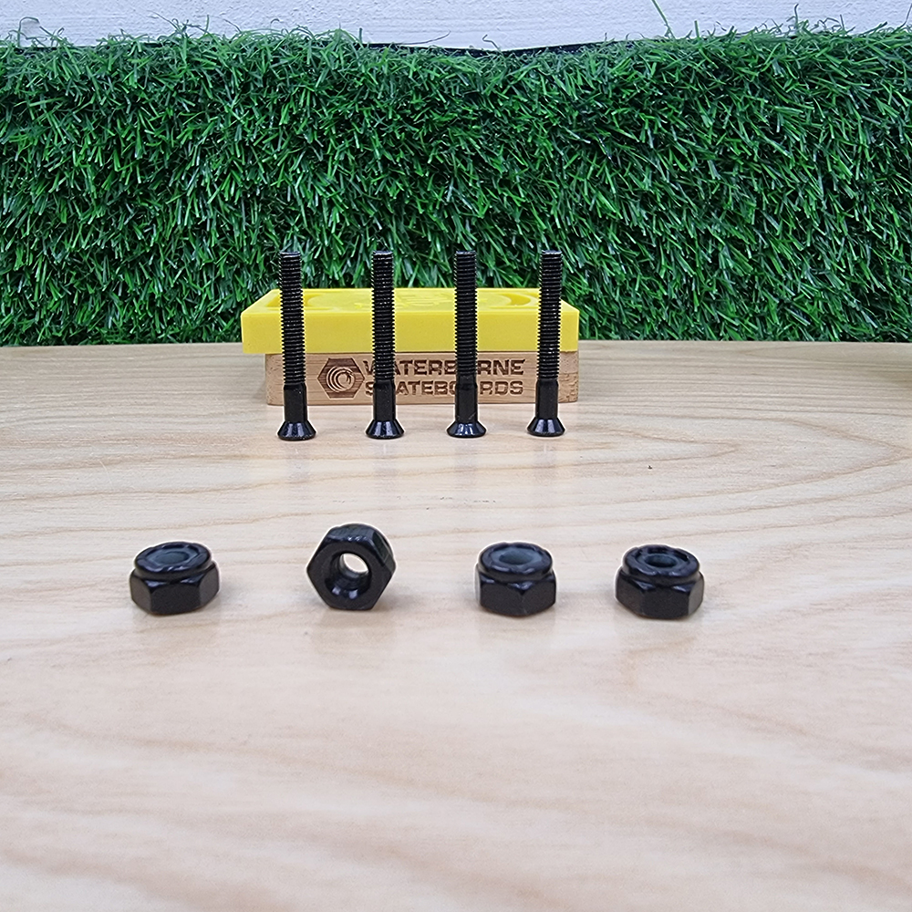 [0309] น็อตดำยึดทรัค มีบ่าไม่กินไม้ ยาว 1.5" 1.75" 2" 2.5" 3" เกรดดี