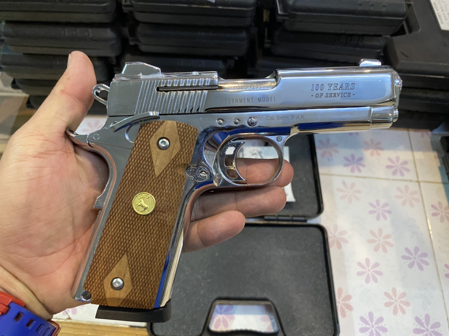 KUZEY M1911 ลาย Government ลำกล้อง 4" เงินเงา