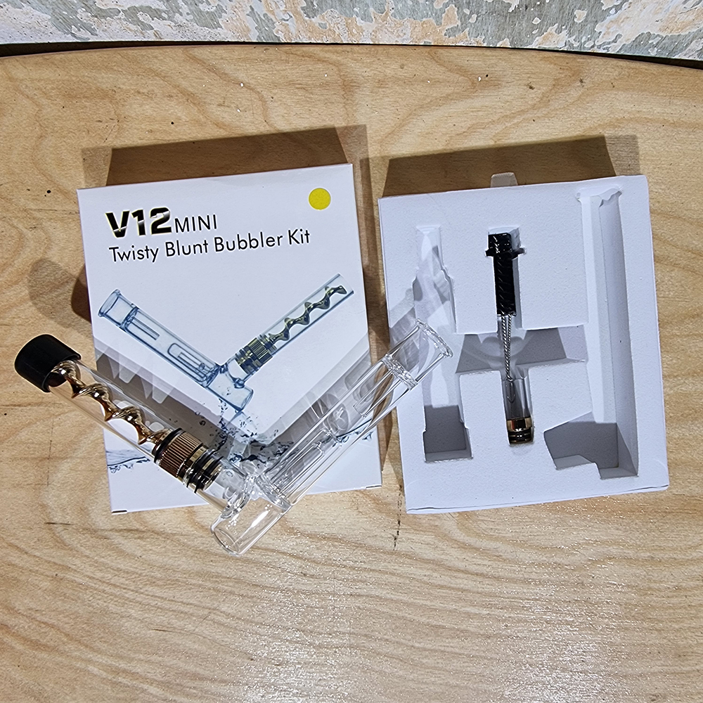 [1006] ท่ออเนกประสงค์ Twisty Glass Blunt พร้อม อุปกรณ์ทำความสะอาด ขนาดเล็ก พกง่าย chillum