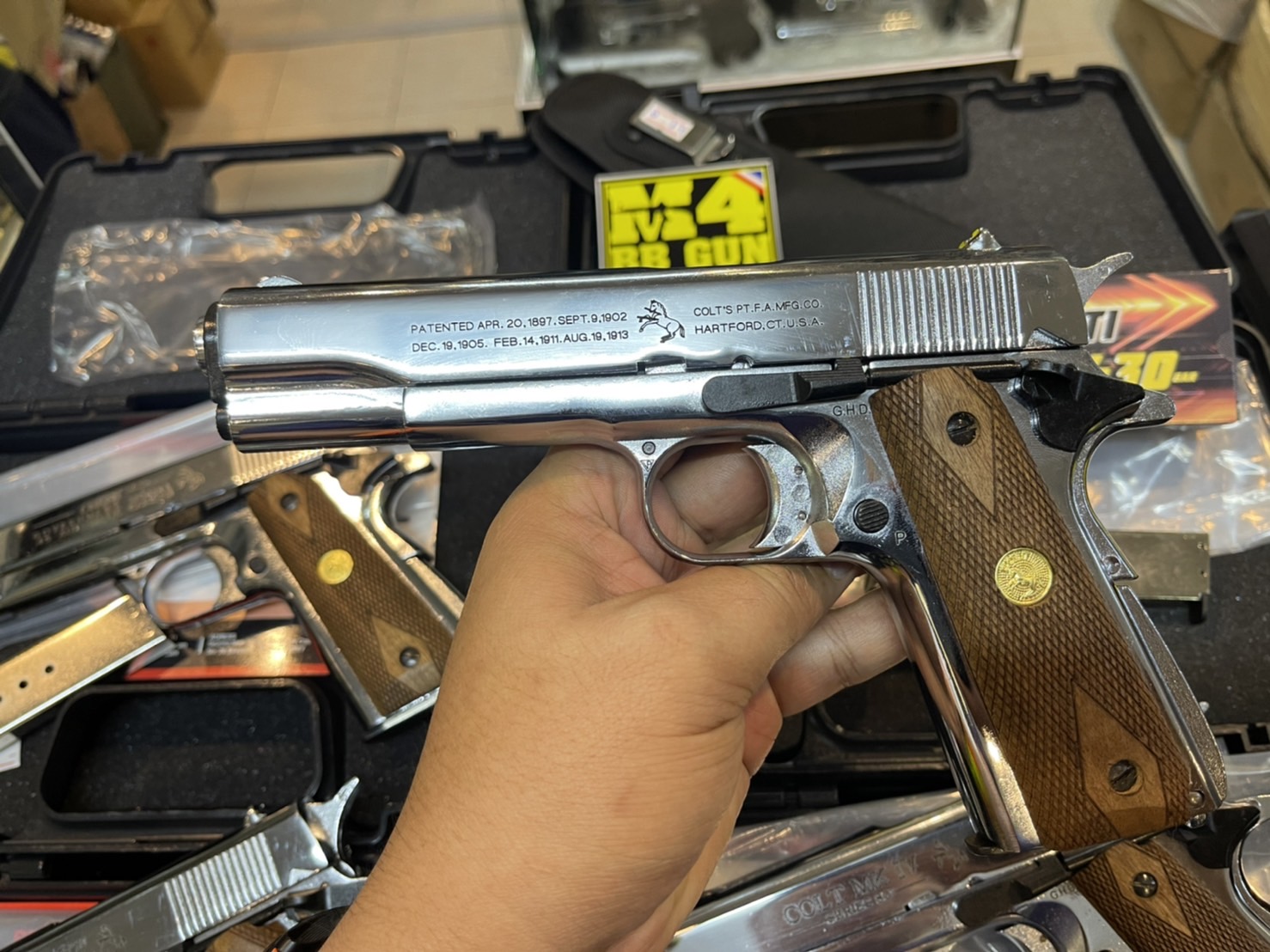 AKSA COLT 1911 ลาย 100 ปี สีเงินเงา