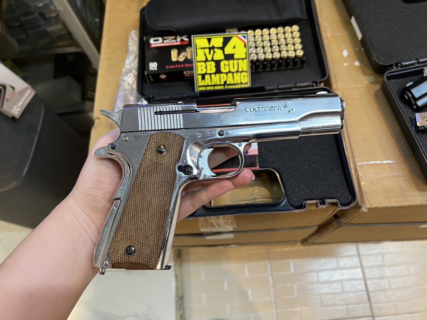 AKSA COLT 1911 ลาย Series 80 สีเงินเงา
