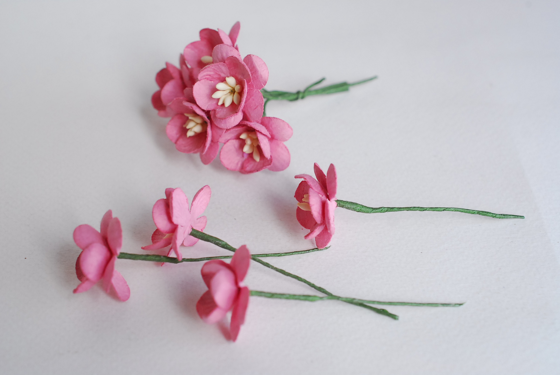 ดอกไม้กระดาษสา ดอกซากุระกระดาษ ดอกโบตั๋น ดอกไม้กระดาษสาราคาส่ง ดอกไม้กระดาษสำหรับตกแต่งของชำร่วย งานแต่งงาน ทำช่อดอกไม้ติดอกเจ้าบ่าว ข้อมือดอกไม้เจ้าสาว ขนาด2.5 cm. 50 ดอก Paper flowers supplies: DIY wedding tools Cherry blossom (Sakura) 50 pcs. size 2.5