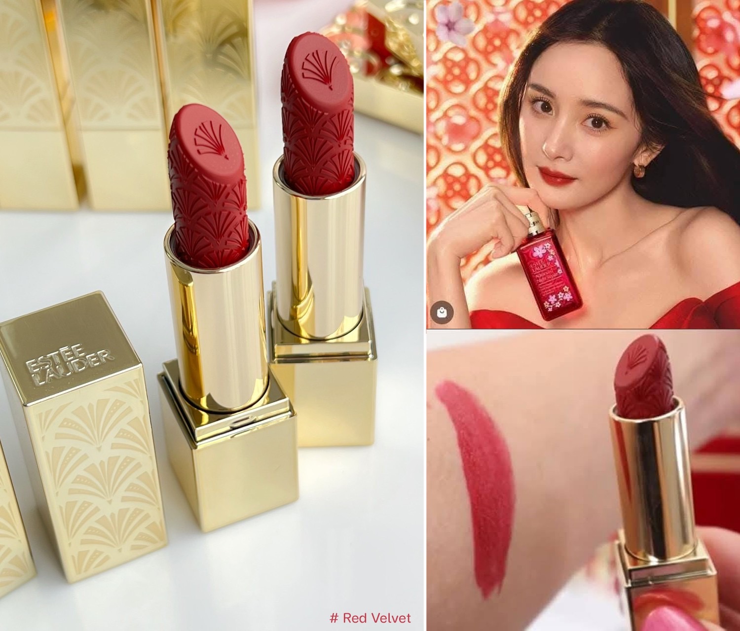 ลิปสติก Estee Lauder Rouge a Levres Limited Lipstick 3.5g # Red Velvet (No Box)