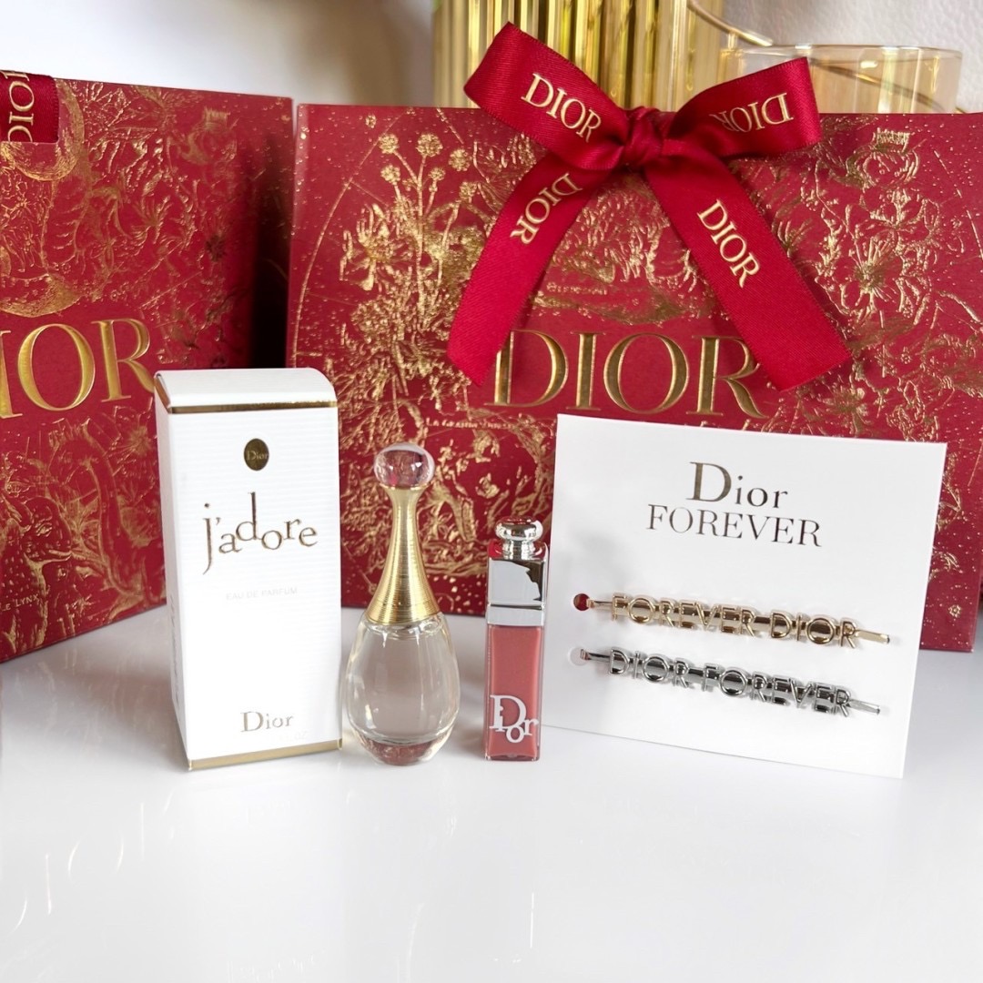 Dior Jadore & Lip Gloss Miniature Set + Hair Pins ( 3 Items )