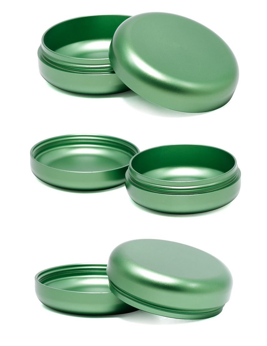 [1003] กล่องเก็บสมุนไพร กลม 2ขนาด Aluminum กันชื้น กันฝุ่น เก็บยา