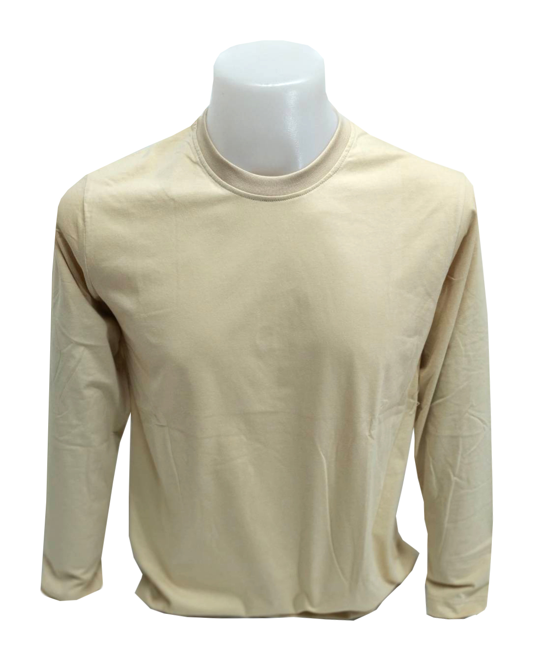 เสื้อยืดแขนยาวสีครีม สีกากี SUPER COTTON